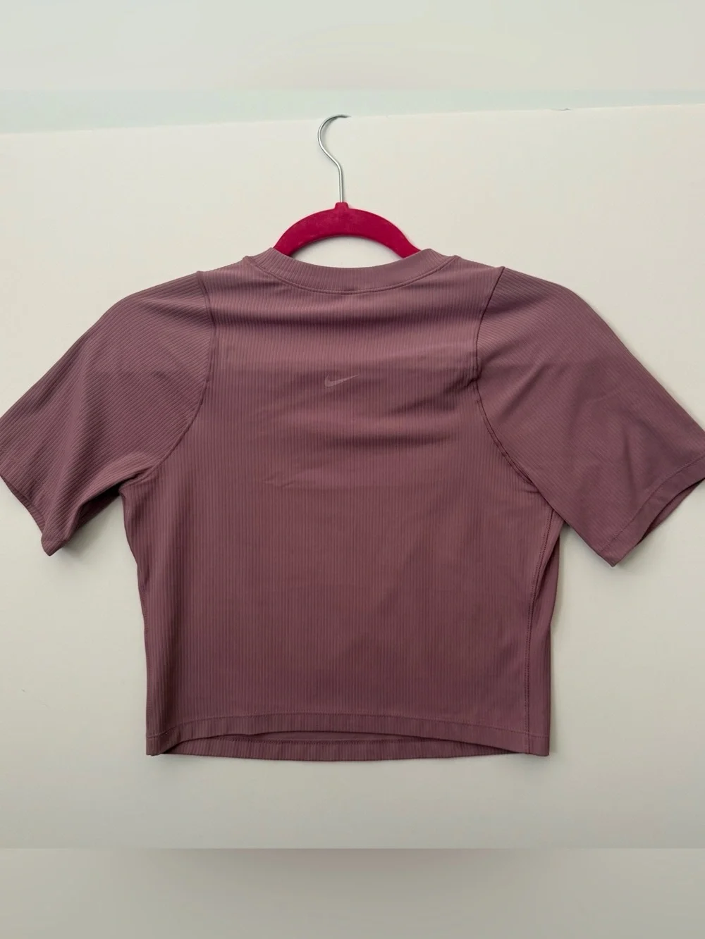 Nike Zenvy Mauve Ribbed Short Sleeve Crop Top NWT